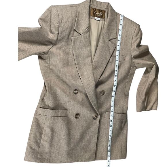 Saville 100% Wool Blazer Size 6 Double-Breasted Fully Lined Classic Tailored - Picture 12 of 14